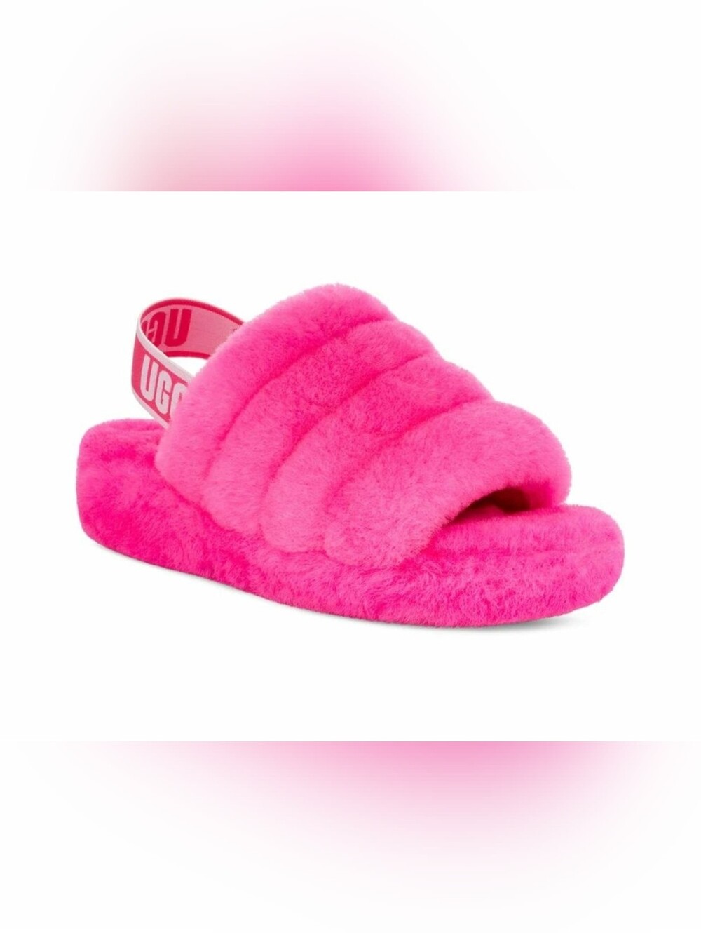 Ugg Women's Fluff Yeah Pink Slide Slippers 9 M US